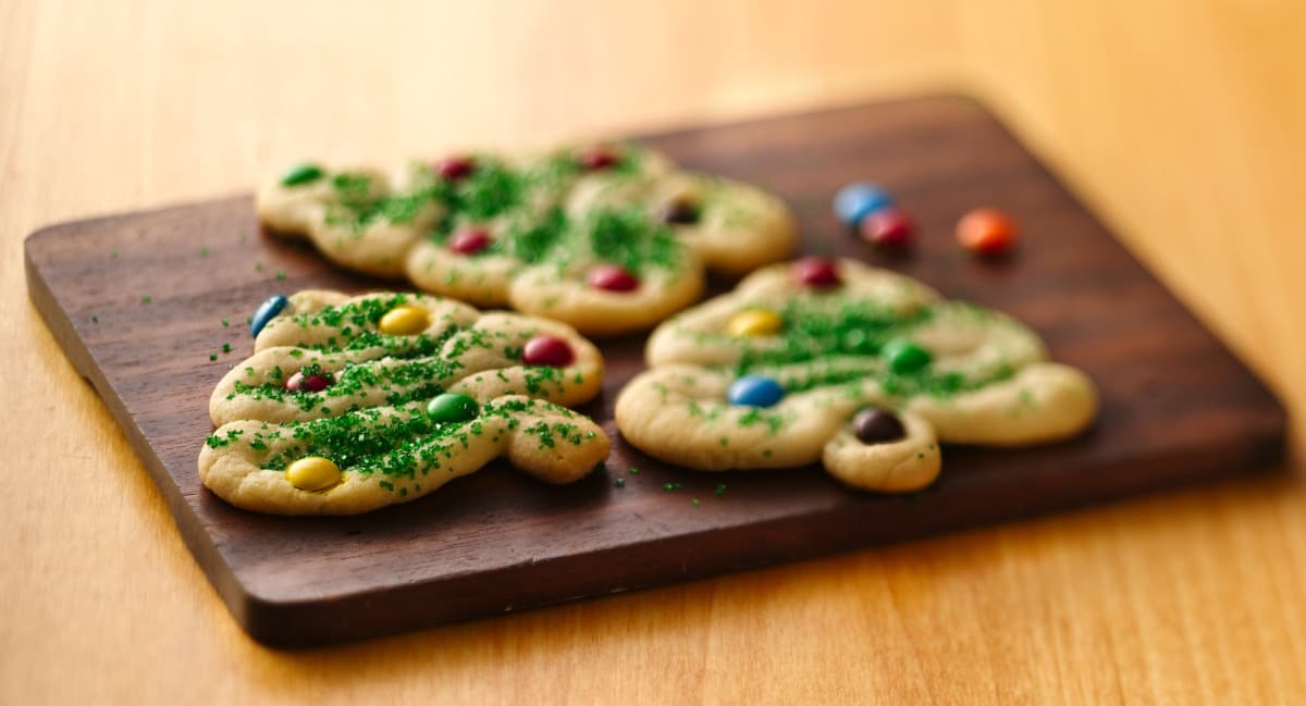 Swirly Christmas Tree Cookies