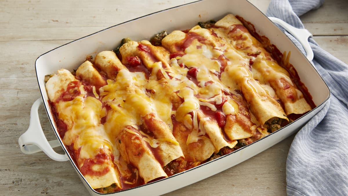 Spinach and Turkey Enchiladas