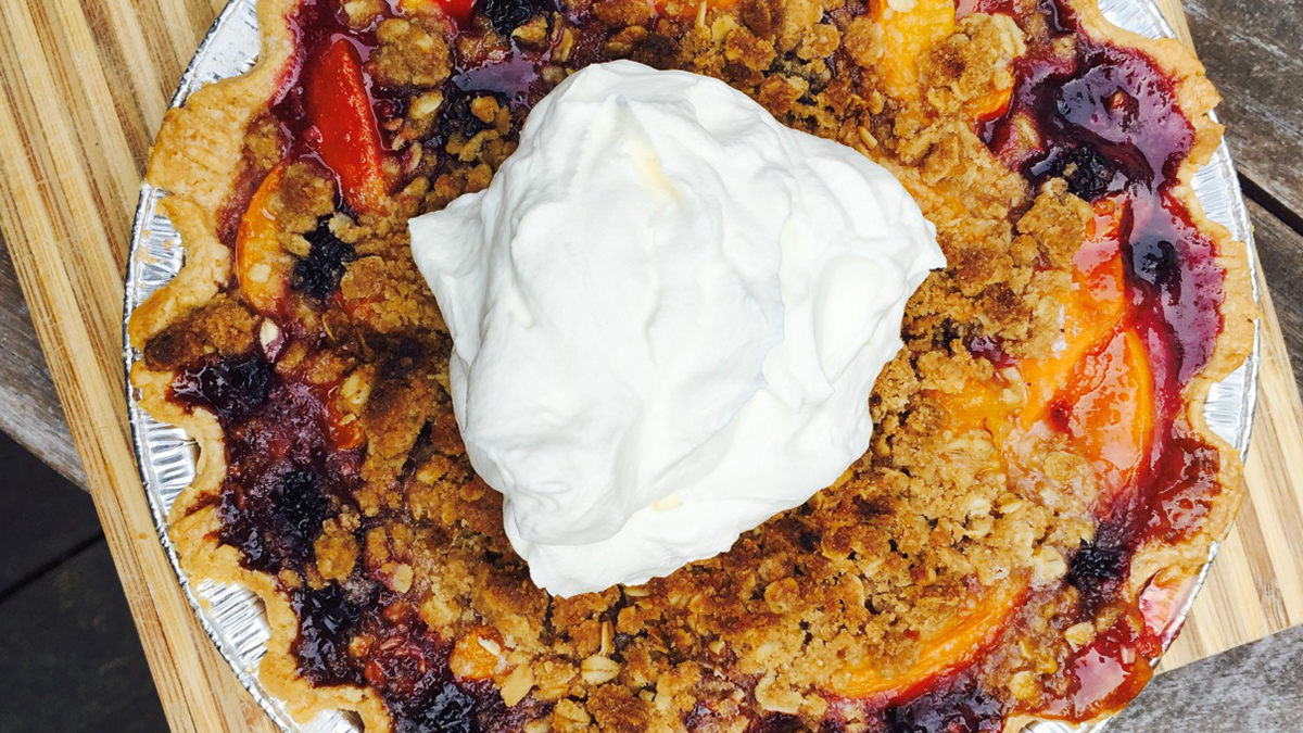 Stone Fruit + Blackberry Crumble Pie