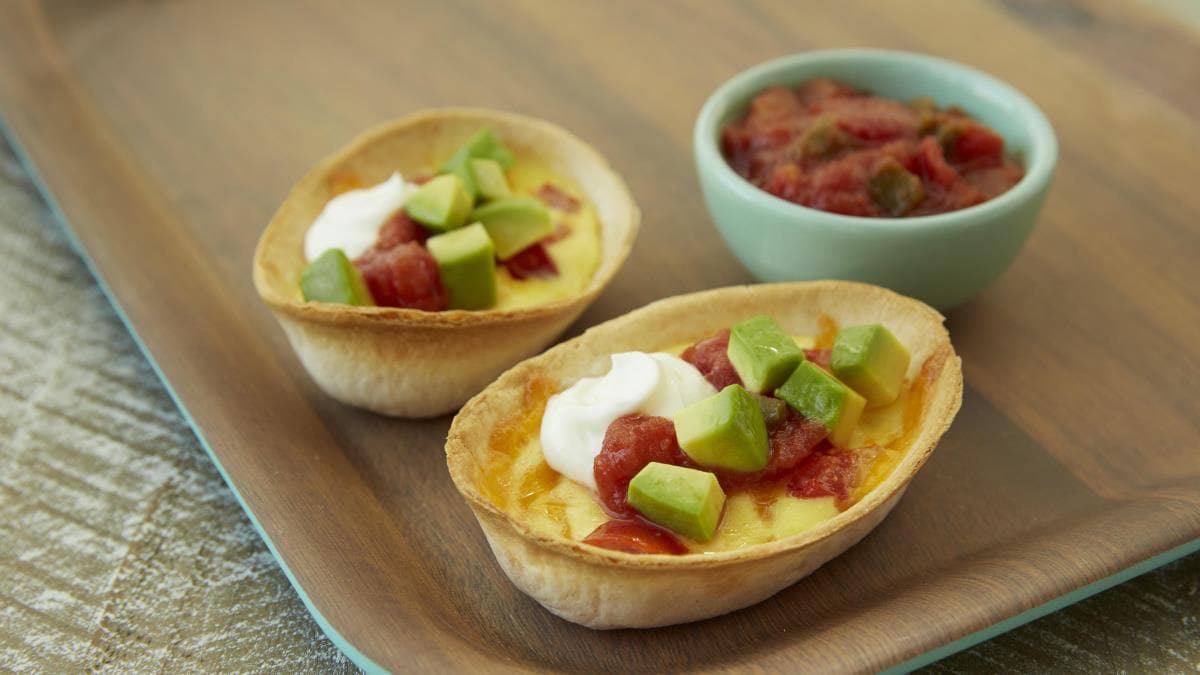 Tomato Quiche Tortilla Bowls