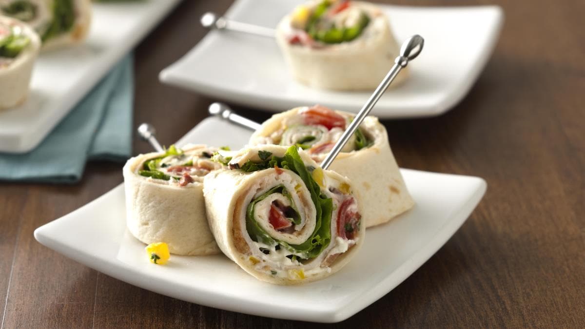 Turkey Club Tortilla Roll-Ups