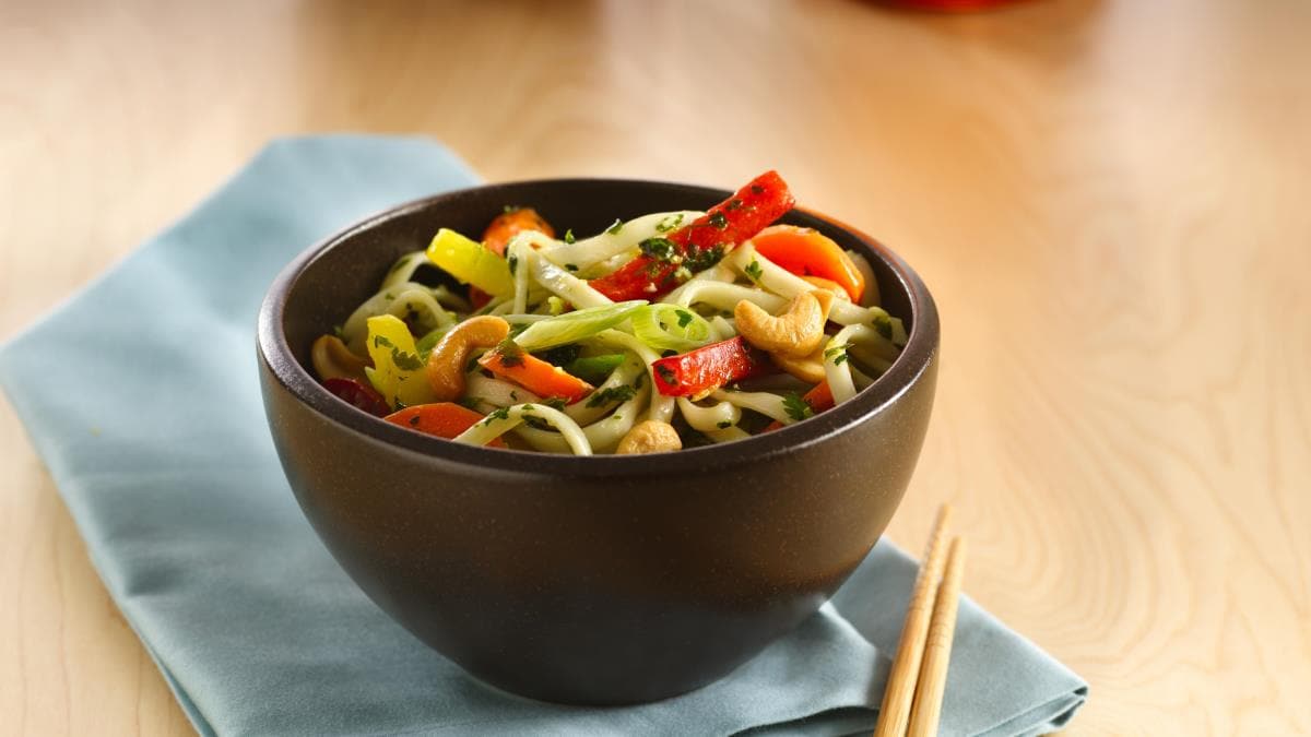 Vegetable-Cashew-Noodle Bowl