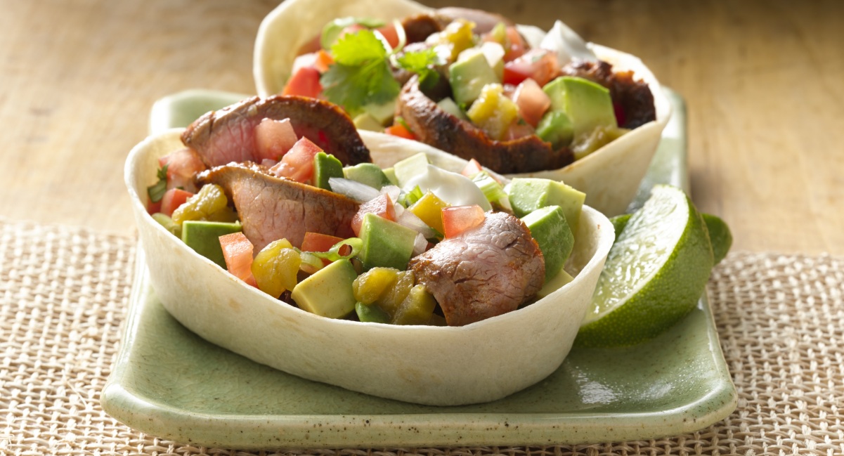 Zesty Steak & Avocado Tortilla Bowls